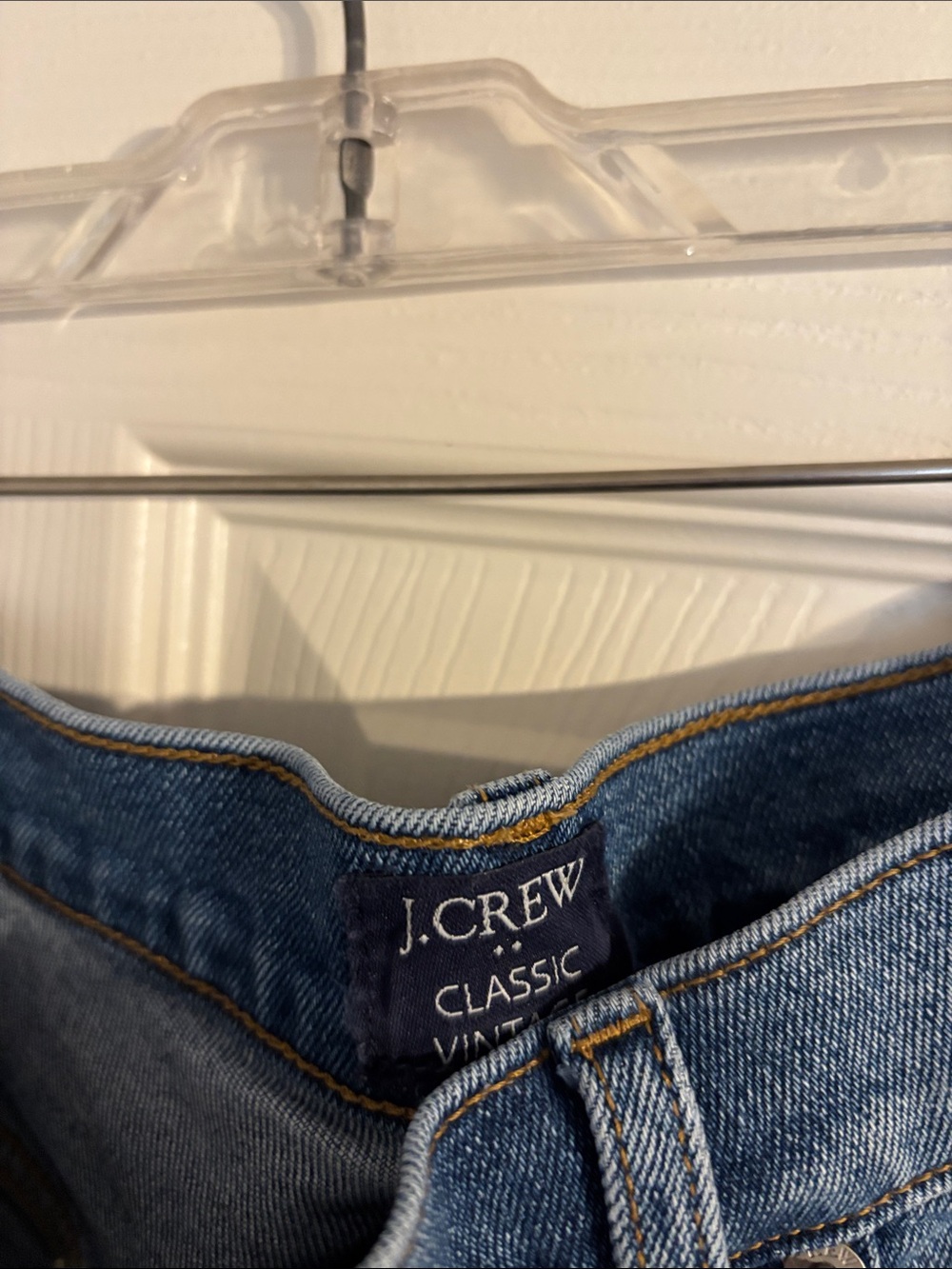 J. Crew Medium Blue Denim Jeans with Gold Stitching